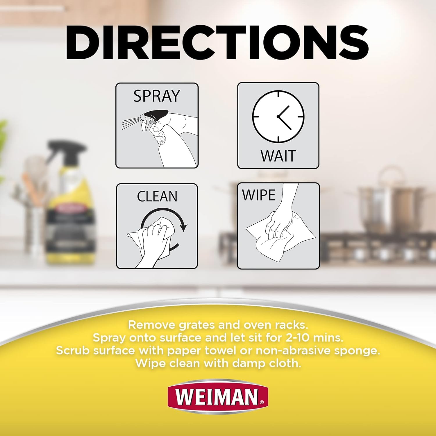 Weiman Heavy Duty Stove and Oven Cleaner and Degreaser for Outdoor Ceramic Grills and Deck Cooking Stations, No-Drip Foam, 24 Oz 2-Pack