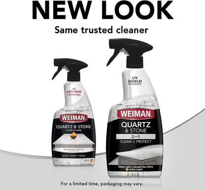 Weiman Quartz Countertop Cleaner and Polish – Restores Luster to Designer Stone Surfaces and Bathroom Vanities