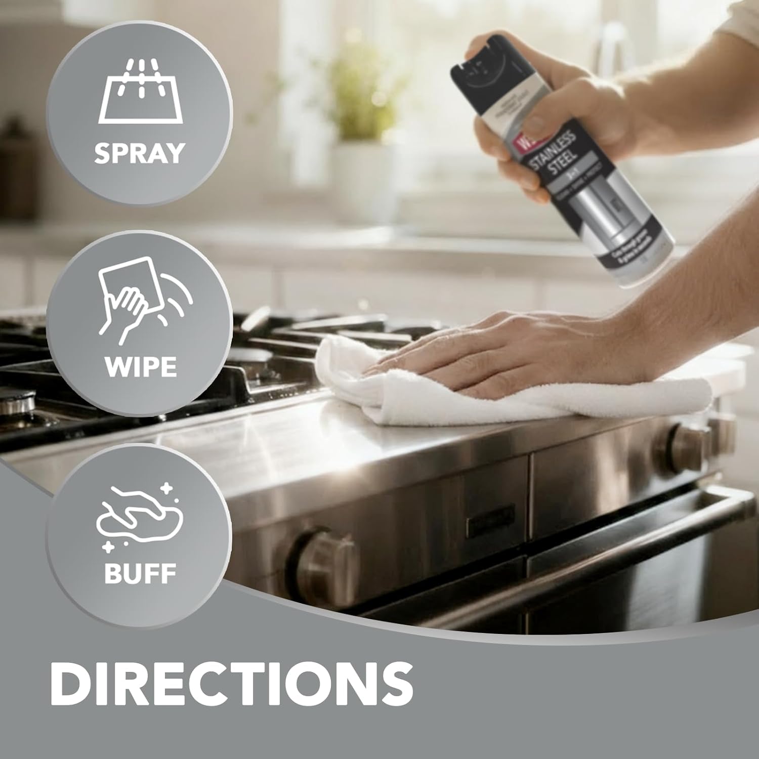 Weiman Stainless Steel Cleaner & Polish – Bedroom & Pantry Decor-Grade Polish