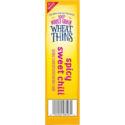 Wheat Thins Spicy Sweet Chili Crackers – Durable Boxed Snack for Potlucks, Open-Air Entertaining, and Tailgate Spreads, 8.5 oz