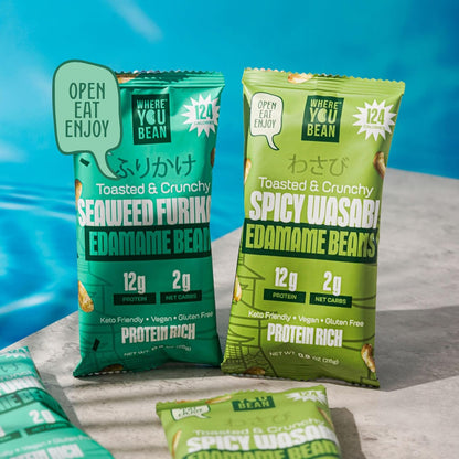 Where You Bean Seaweed Furikake Edamame Beans – Portable Low-Carb Snack for Camping and Outdoor Adventures