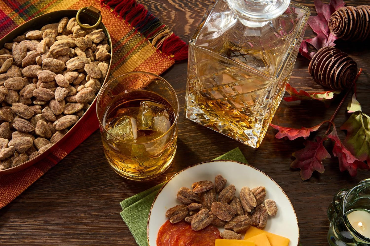 whole-pecan item form coated in maple-bourbon seasoning