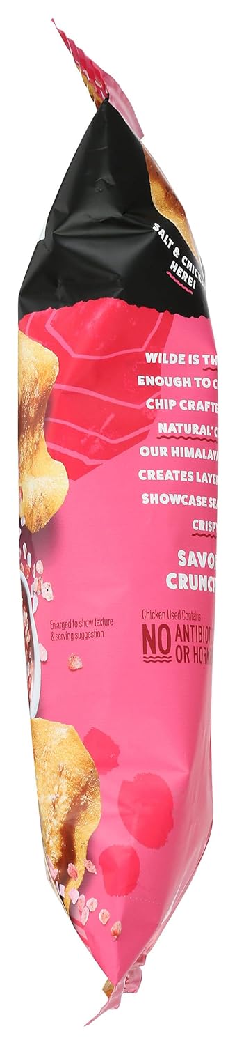 WILDE BRANDS Himalayan Pink Salt Chicken Chips – Portion-Controlled Office Snack for Long Meetings, 2.25 oz