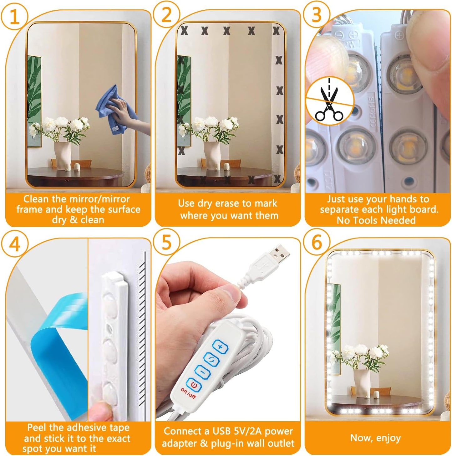 Winees Mirror Light Kit – Stylish Living Room Vanity Upgrade for Modern Interior Aesthetics