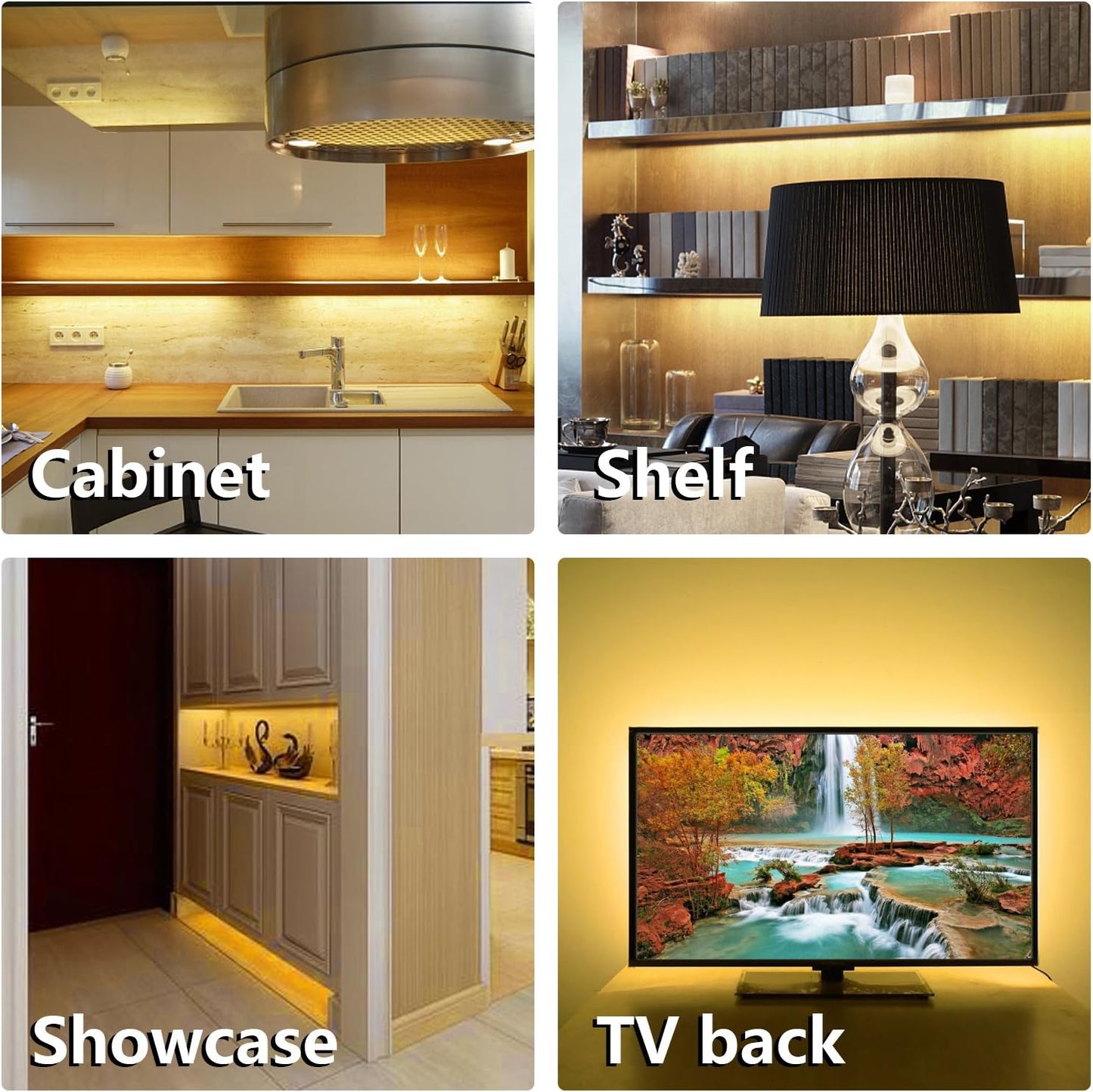 WOBANE 12V DC Dimmable LED Bar Set – Flameless, Low-Heat Cabinet Lighting for Pet-Friendly Homes and Nurseries