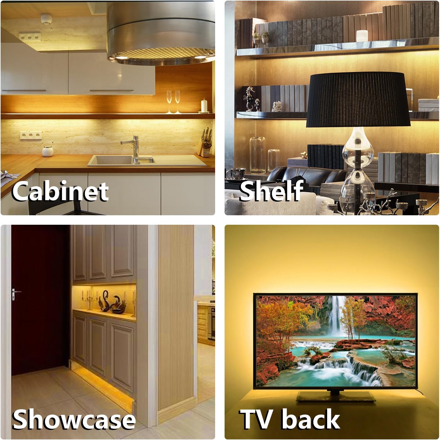 WOBANE 12V DC Dimmable LED Bar Set – Flameless, Low-Heat Cabinet Lighting for Pet-Friendly Homes and Nurseries