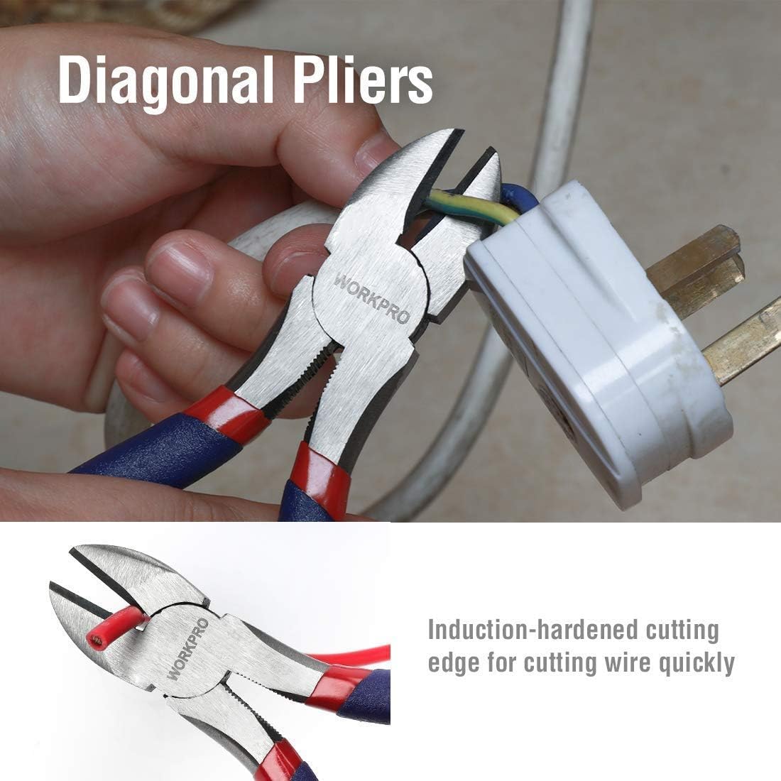 WORKPRO Large Pliers and Adjustable Wrench – Productivity-Boosting Hand Tool Set for Quick Repairs