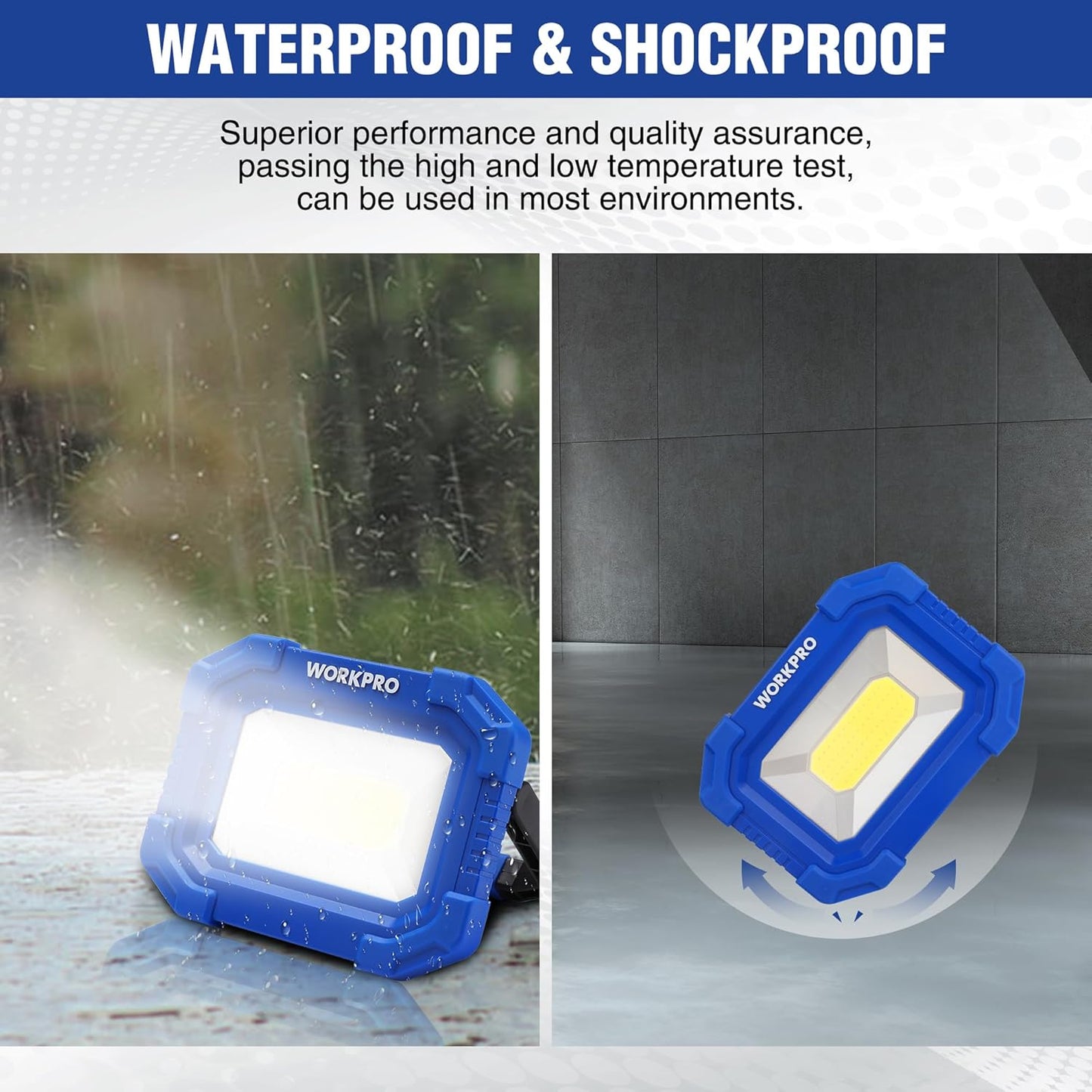 WORKPRO Rechargeable Work Light Gift Set – Cordless Floodlight for Fathers, Husbands and Tradesmen