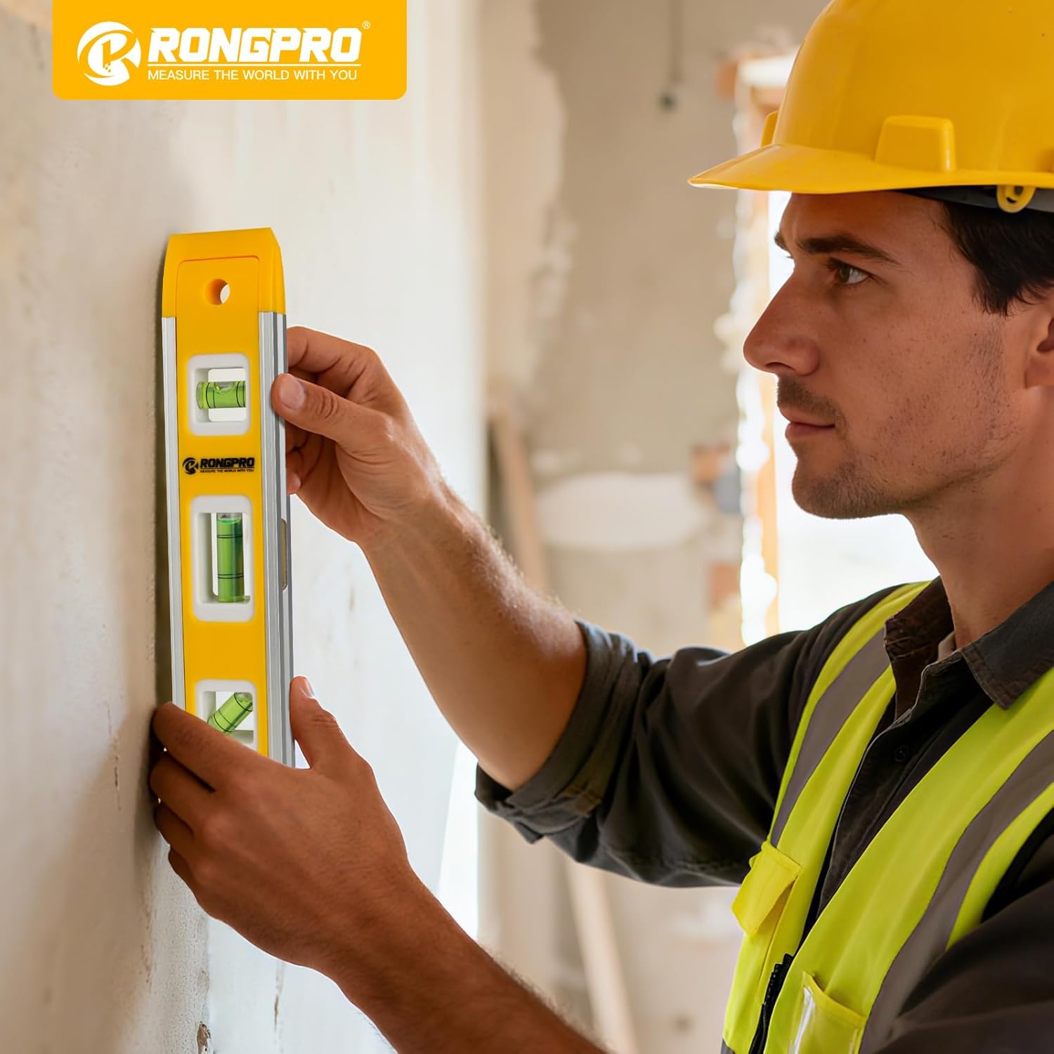 WORKPRO Shock Resistant Bubble Level – Works on Cold Metal, Wet Conduit, and Job Site Studs in Any Weather