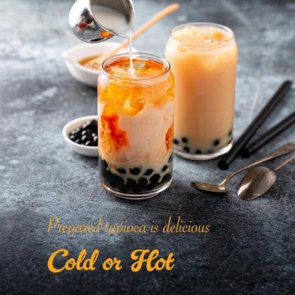WuFuYuan Boba Tapioca Pearls – Thoughtful Gift for Bubble Tea Lovers, Quick Microwave Black Sugar Boba Set