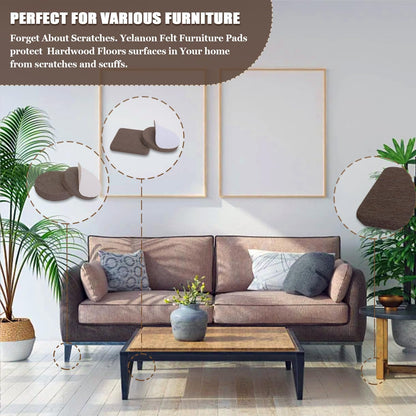 Yelanon Premium Felt Pads - Practical Holiday Gift for Apartment Renters and Home Lovers