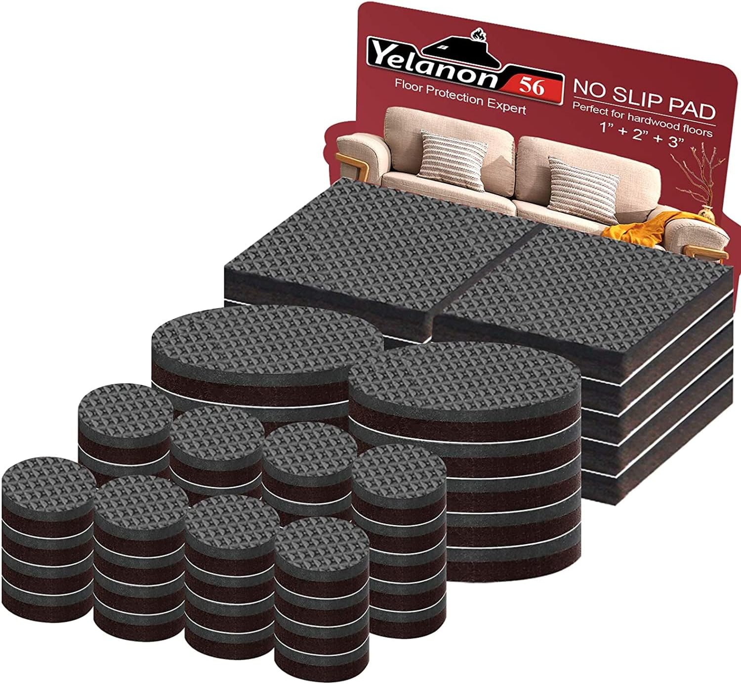 Yelanon Self Adhesive Furniture Grippers – Kid-Safe Pads That Stop Beds, Chairs and Tables From Sliding