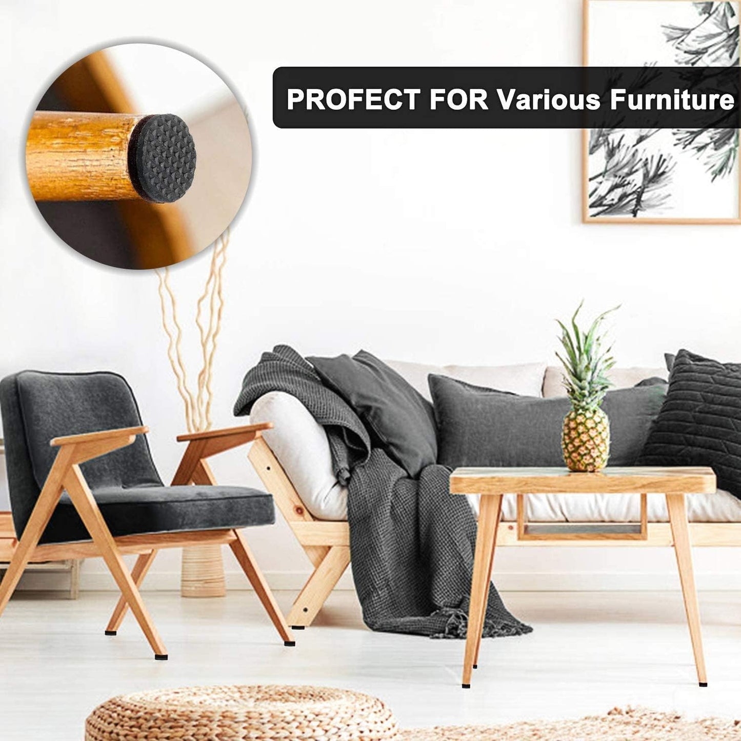 Yelanon Self Adhesive Furniture Grippers – Kid-Safe Pads That Stop Beds, Chairs and Tables From Sliding