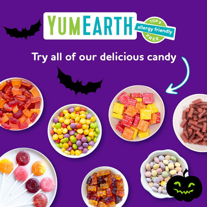 YumEarth Organic Halloween Lollipops - Inclusive Halloween Goodie Bag Stuffer for Kids Birthday Parties, Individually Wrapped, 7.5 oz