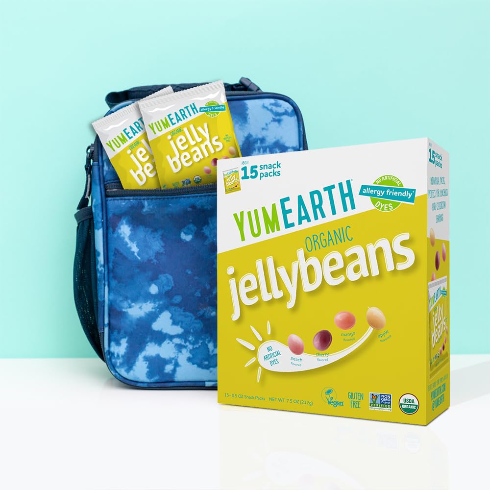 YumEarth Organic Jelly Beans – USDA Organic Vegan Candy for Office Desk Drawers, Gym Bags, and Road Trip Snacking