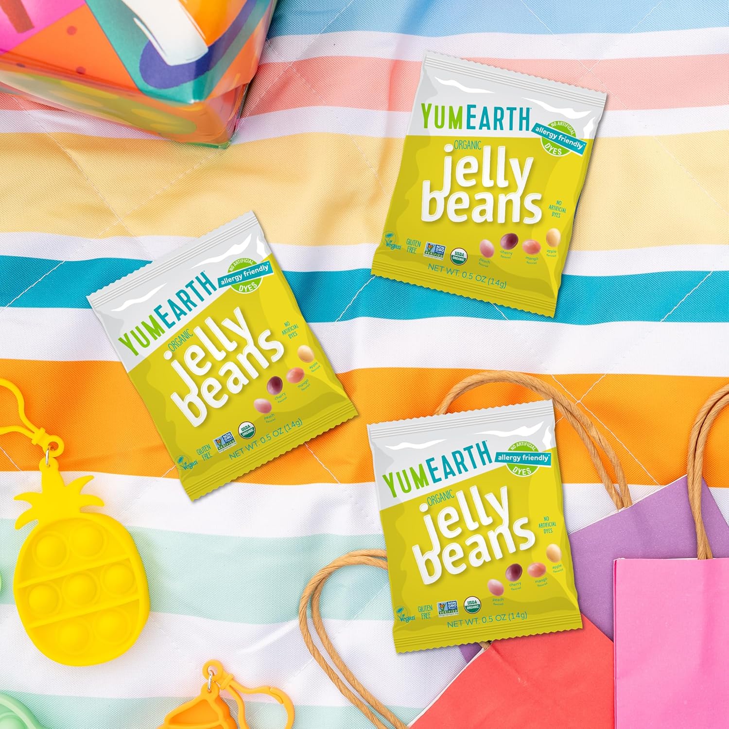 YumEarth Organic Jelly Beans – USDA Organic Vegan Candy for Office Desk Drawers, Gym Bags, and Road Trip Snacking