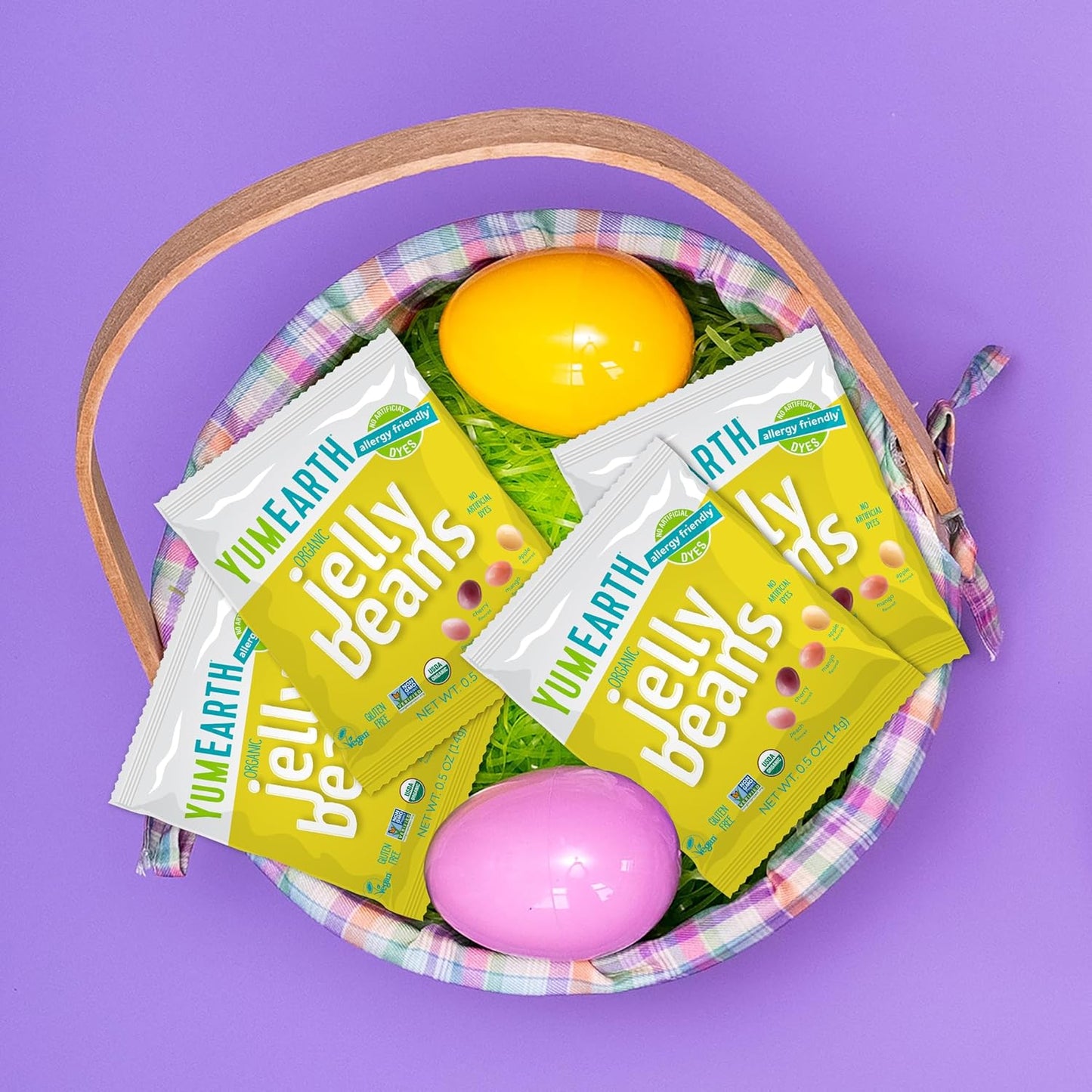 YumEarth Organic Jelly Beans – USDA Organic Vegan Candy for Office Desk Drawers, Gym Bags, and Road Trip Snacking