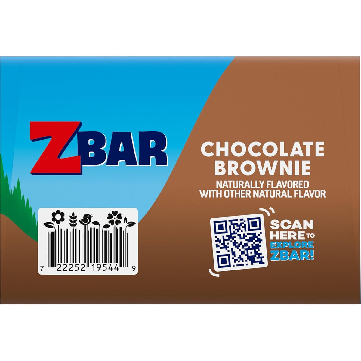 Zbar Chocolate Brownie Granola Bars — Steady-Energy Snack for Active Wellness Lifestyles, 11g Whole Grains 24 Pack