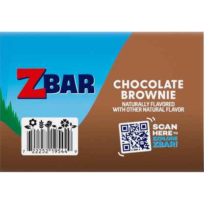 Zbar Chocolate Brownie Granola Bars — Steady-Energy Snack for Active Wellness Lifestyles, 11g Whole Grains 24 Pack