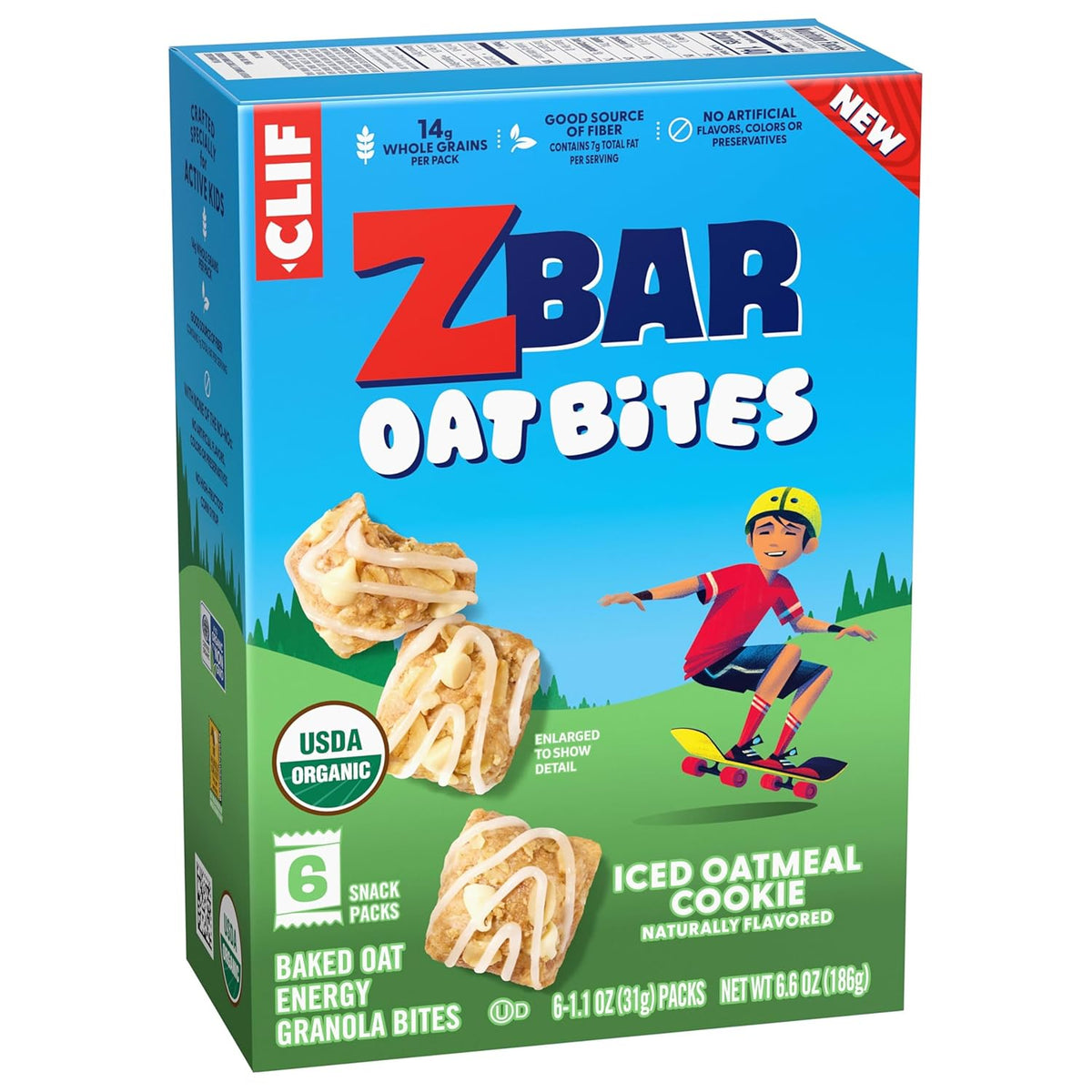 Zbar Oat Bites - Iced Oatmeal Cookie - Holiday Stocking Stuffer Snack Box for Health-Conscious Families - USDA Organic