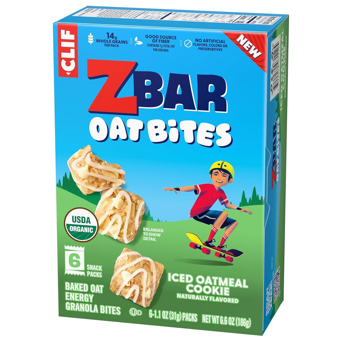 Zbar Oat Bites - Iced Oatmeal Cookie - Holiday Stocking Stuffer Snack Box for Health-Conscious Families - USDA Organic