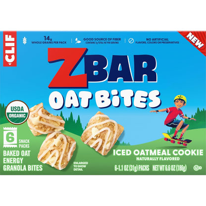 Zbar Oat Bites - Iced Oatmeal Cookie - Holiday Stocking Stuffer Snack Box for Health-Conscious Families - USDA Organic