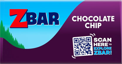 Zbar Soft-Baked Chocolate Chip Snack Bars for Family Holiday Gifting, Party Favor Bags, and Long-Distance Grandkid Mailers – 12 Pack
