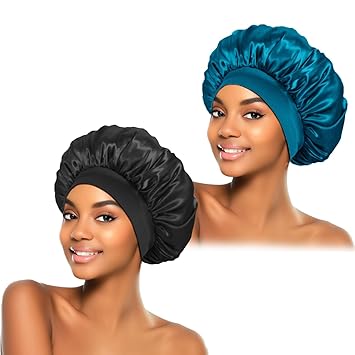 ZHENSILK 2 Pack Silk Bonnet – Thoughtful Birthday Gift for Women, Satin Sleep Cap Set for Mom Wife Sister Hair Care Lover