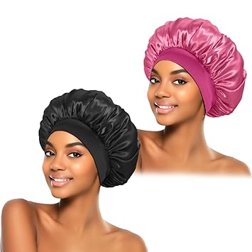 ZHENSILK 2 Pack Silk Bonnet – Thoughtful Birthday Gift for Women, Satin Sleep Cap Set for Mom Wife Sister Hair Care Lover