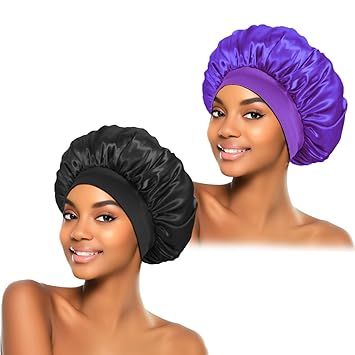 ZHENSILK 2 Pack Silk Bonnet – Thoughtful Birthday Gift for Women, Satin Sleep Cap Set for Mom Wife Sister Hair Care Lover