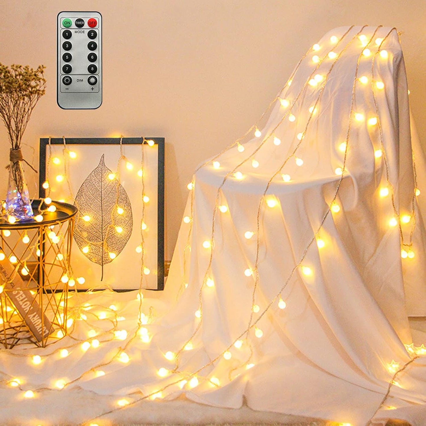 ZIMINGU Globe String Lights – Birthday Gift for Her, Romantic Warm White LED Fairy Lights for Bedroom and Holiday Gifting