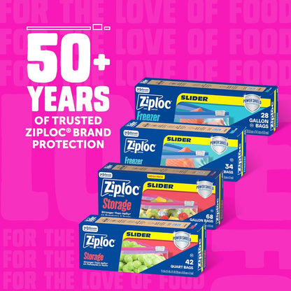 Ziploc Gallon Slider Bags – Reusable Lunch Storage for School Backpacks, Durable and Leak-Proof