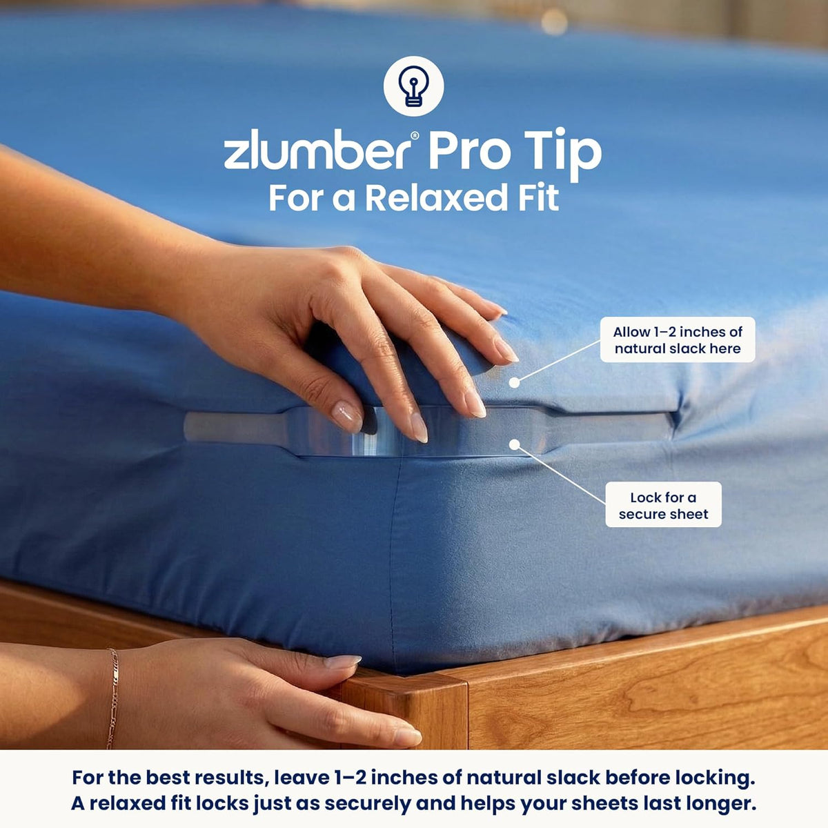 ZlumberLock Corner Sheet Keepers – Cozy Guest Bedroom Essentials, Low-Profile Design Keeps Linens Smooth and Uncluttered
